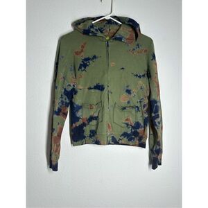 Apple Green Los Angeles Tie Dye Hooded Jacket Full Zip Cotton Size M See Notes